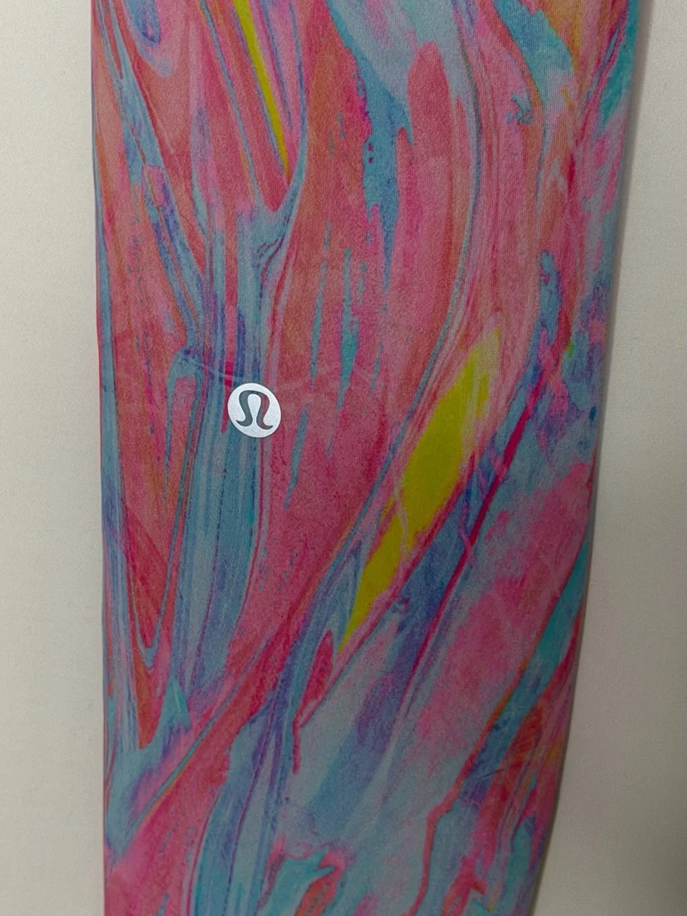 NWT Lululemon Wunder Train HR Leggings - Blue/Pink Marble 28” Sz 4
